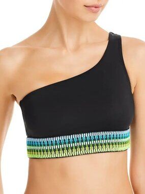 Peixoto Womens Oni Asymmetric Contrast Trim Bikini Top Swimwear Size S NWOT